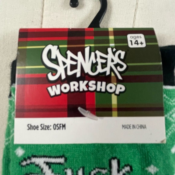 Spencer’s FAFO Green Funny Santa Socks - Picture 3 of 7